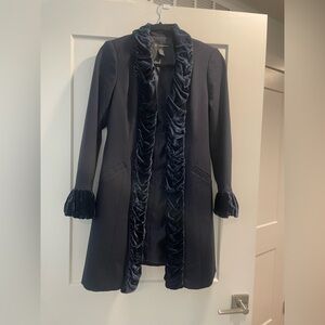 INC International Concepts Midnight Velvet Trim Blazer